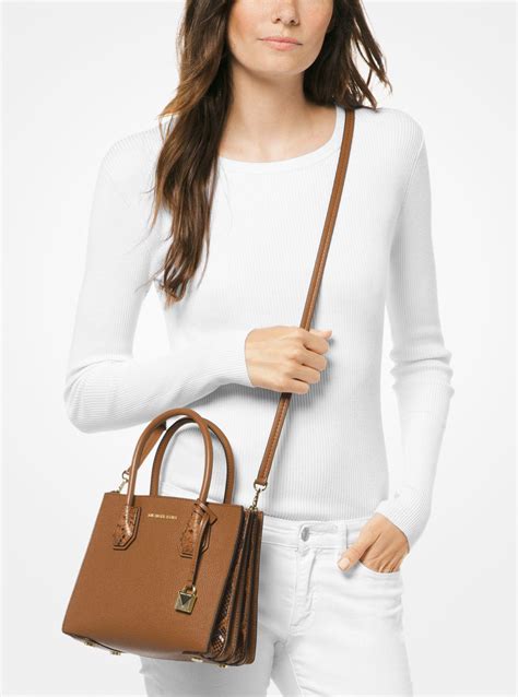 michael kors mercer pebble|Michael Kors leather crossbody bag.